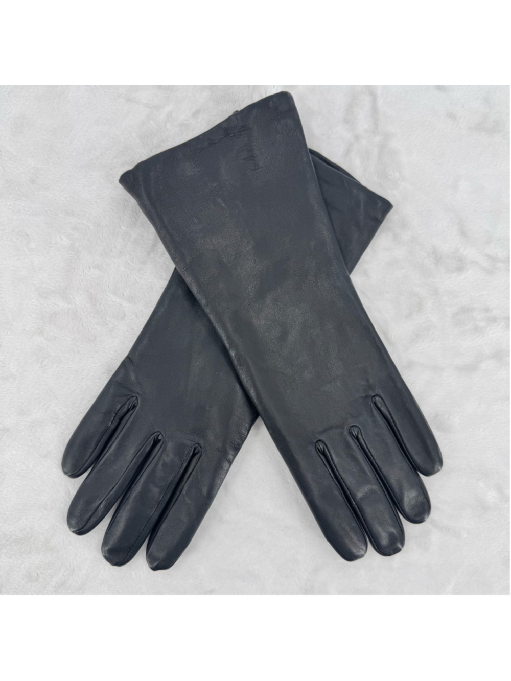 Gates Genuine Lambskin Cashmere Lined Black Gloves Women’s 7.5/Medium NEW Luxury